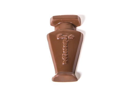 A molded chocolate vintage style perfume bottle.